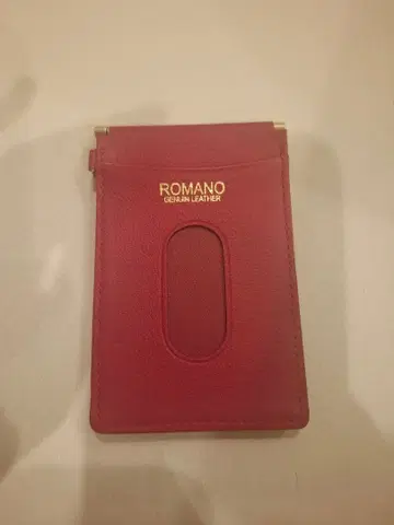 ROMANO 천연 가죽 패스 케이스 와인 레드