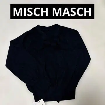 [택 포함 새상품] MISCH MASCH 스웨터 보타이 리본 블랙