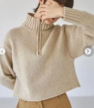 TODAYFUL 하프 지퍼 울 니트 풀오버