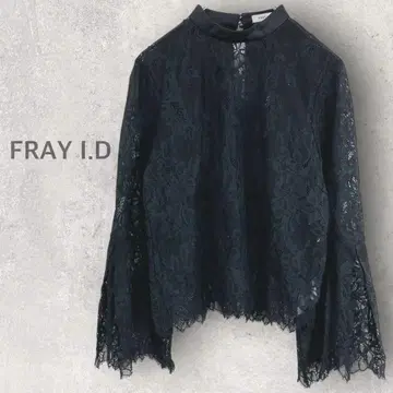 [ 프레이 아이디 ] 긴팔 블라우스 S 레이스 상의 스탠드 넥 엘레강트