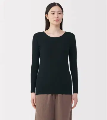 여성 따뜻한 면 크루넥 긴팔 T셔츠 L 사이즈 3장 세트