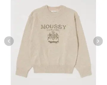 MOUSSY 로고 니트 스웨터 베이지
