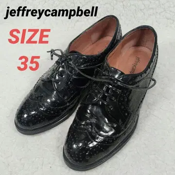 jeffreycampbell 로퍼 윙팁 여성용 블랙 가죽