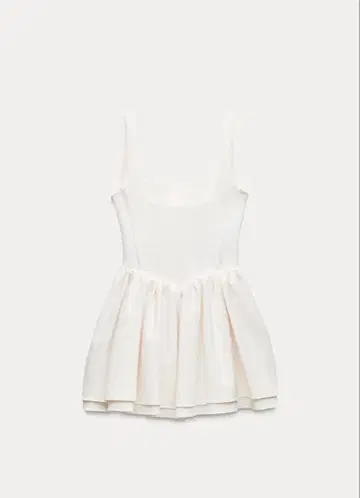 ZARA 개더 버레스크 원피스 화이트