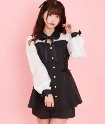 시크릿 허니 뷔스티에 절개 긴팔 셋업