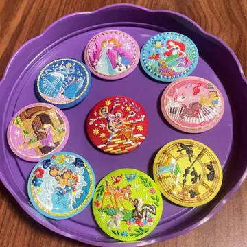 디즈니 자수 캔 배지 2종 9개 세트