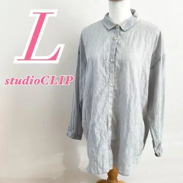 studioCLIP 긴팔 셔츠 L 라이트 그레이 시어 페미닌 캐주얼