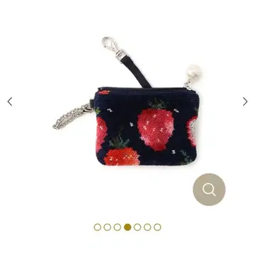 스트로베리 도트 키&카드 파우치