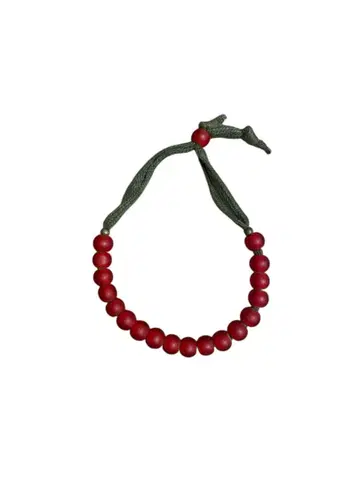 Brown Brown 유리 비즈 팔찌