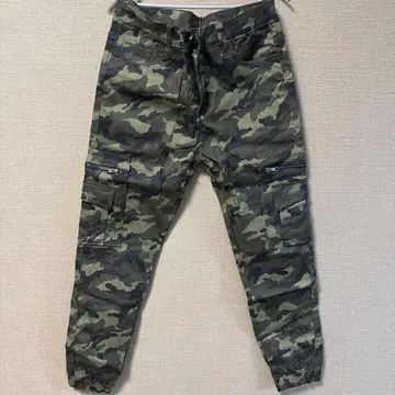 카모 패턴 조거 팬츠 카고 포켓 부착