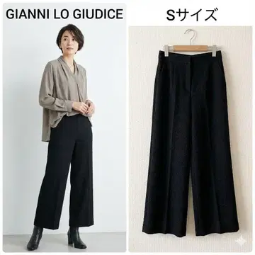 [새상품급] 잔니 로 주디체 울 100% 스트레이트 팬츠 블랙 S 일본제