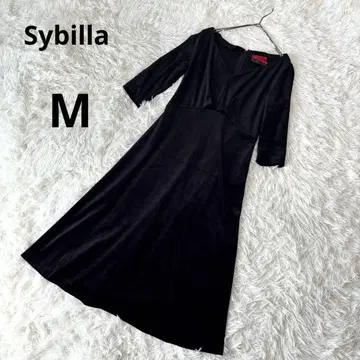 Sybilla 시빌라 V넥 원피스 M 일본제 블랙