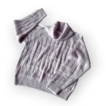 마제스틱 레곤 터틀넥 니트 라벤더 리브 짜임 대 [ G16 ]