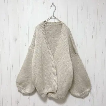 Y284 titivate 니트 가디건 긴팔 두꺼운 원단 베이지 M