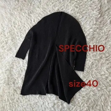 새상품급 스페치오 가디건 셔틀 플리츠 사이즈 40 블랙