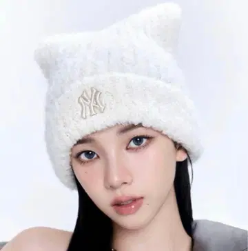한국 MLB KOREA 고양이 귀 니트 모자
