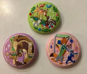 디즈니 자수 캔뱃지 주토피아 밤비 라푼젤