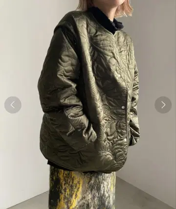 Ameri 2WAY LEAF PATTERN QUILTING COAT