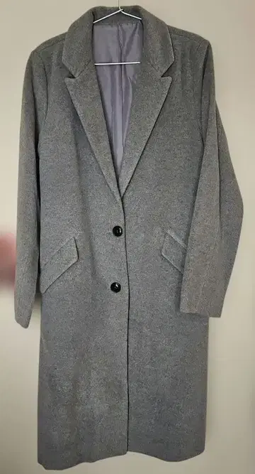 그레이 롱 코트 2 버튼