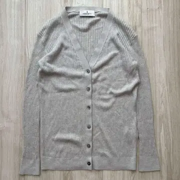 MORABITO BLANC 실크 혼방 리브 니트 가디건 그레이 38 M