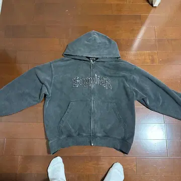 SupplieR 다크 그레이 후드티 M