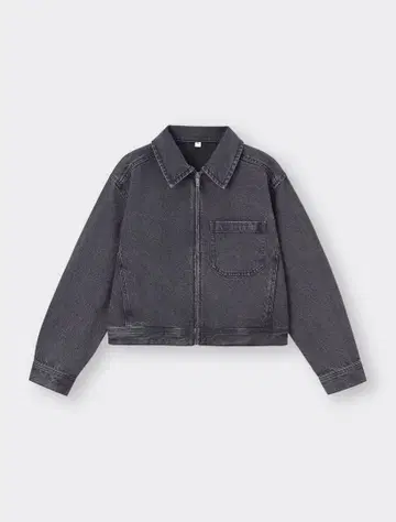 다크 그레이 집업 데님 자켓