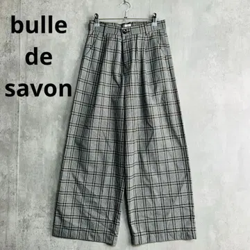 뷔르데사봉 체크 팬츠 슬랙스 브라운 계열 와이드 팬츠