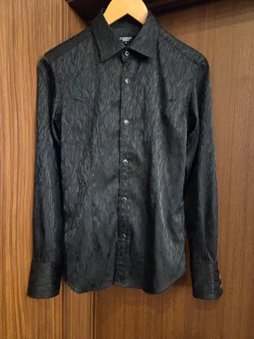 TORNADO MART 제브라 자카드 웨스턴 스트레치 드레스 셔츠