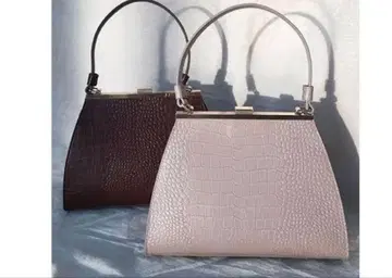 anuans 천연 가죽 원 핸들 백 베이지