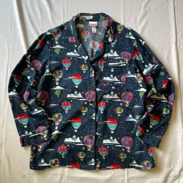 레어 00s 파자마 셔츠 네이비 그런지 Y2K 인기 헤이세이 구제 의류