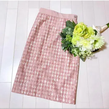 Proportion Body Dressing 레이스 깅엄 타이트 스커트