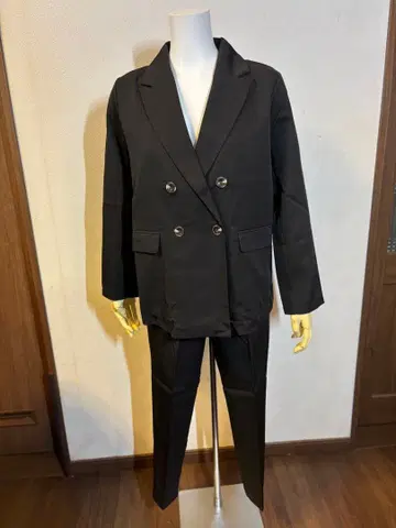 GRL 그레일 블랙 더블 브레스트 팬츠 셋업