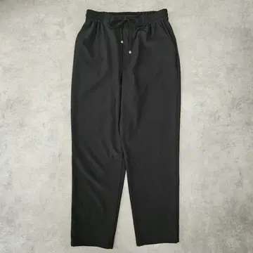 테이퍼드 팬츠 허리밴딩 블랙 M 허리밴딩