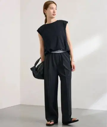 PROTAGONISTA 블랙 와이드 팬츠