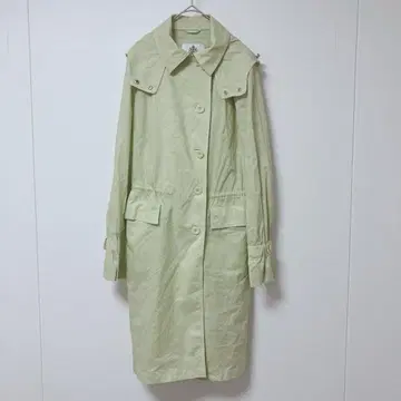 올드 잉글랜드 롱 트렌치코트 후드 탈부착 가능 라이트 그린 S