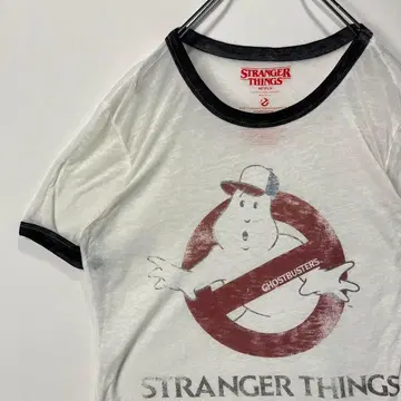기묘한 이야기 린거 T셔츠 트림T 화이트 XL 사이즈 구제 의류