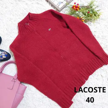 LACOSTE 울 100%/니트/후드티 ( M ) 다크 레드