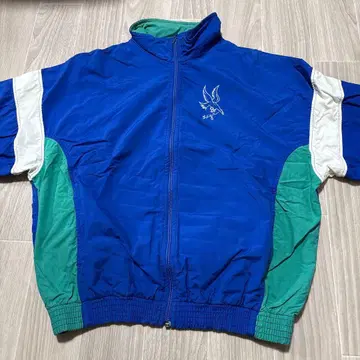 집업 나일론 자켓 청록색