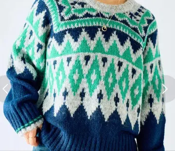 기모 큐신 자카드 니트 ( green )