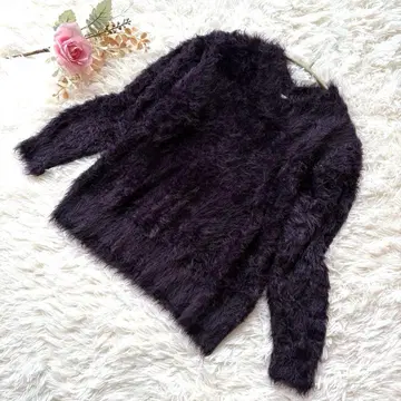 LEPSIM 렙심 여성용 페더 니트 스웨터 퍼플 M