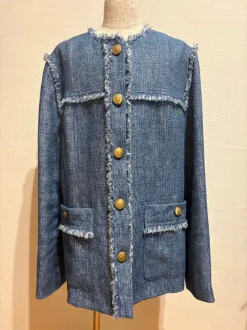 데님 블루 프린지 자켓