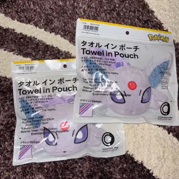 [ 미개봉 새상품 ] 훼미리마트 한정판 포켓몬 에브이 타월in파우치