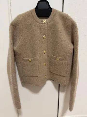 anuans 아뉴앙스 캐시미어 블렌드 노카라 니트 자켓 베이지