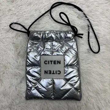 CITEN 패디드 퀼팅 복조리 숄더백 실버