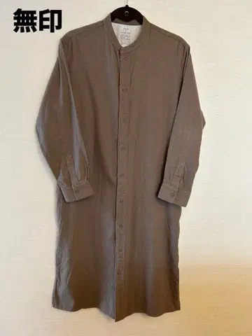 MUJI 밴드 카라 플란넬 셔츠 원피스