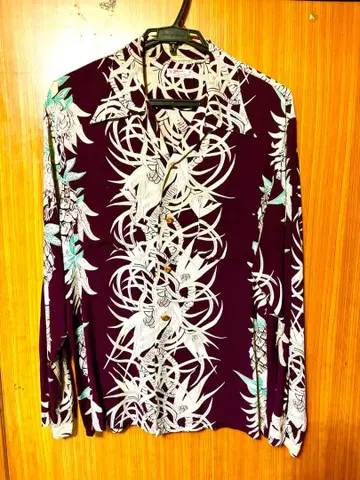 빈티지 선서프 긴팔 하와이안 셔츠 L SUNSURF 로카빌리