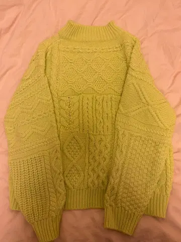 niko and - 라이트 그린 케이블 니트 M