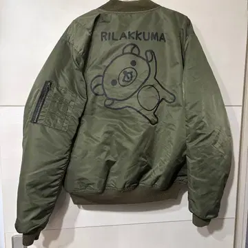 리락쿠마 MA-1 자켓 올리브색 아우터 산엑스