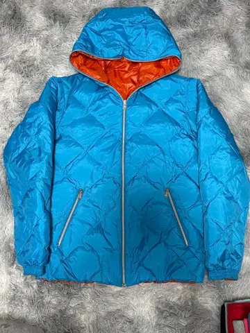 리버서블 다운 자켓 블루 오렌지 M