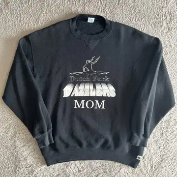 90s russel USA제 짧은 기장 블랙 맨투맨